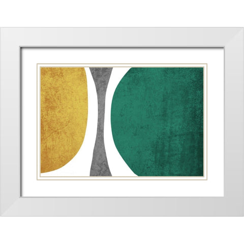 Art Shape Colors Design XXXIII White Modern Wood Framed Art Print with Double Matting by Orlov, Irena