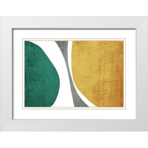 Art Shape Colors Design XXXIV White Modern Wood Framed Art Print with Double Matting by Orlov, Irena