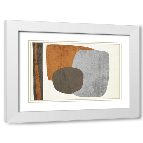 Art Shape Colors Design XXXVI White Modern Wood Framed Art Print with Double Matting by Orlov, Irena