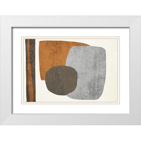 Art Shape Colors Design XXXVI White Modern Wood Framed Art Print with Double Matting by Orlov, Irena