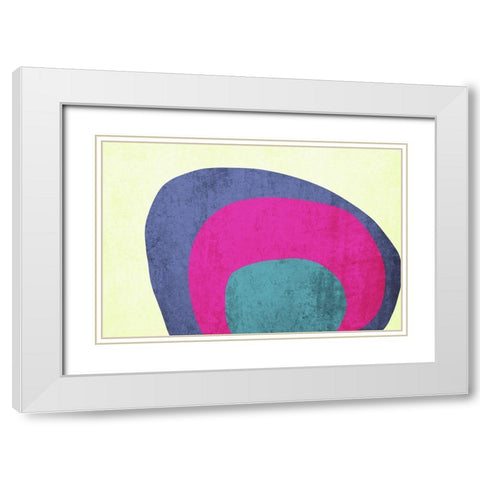 Art Shape Colors Design XXXXI White Modern Wood Framed Art Print with Double Matting by Orlov, Irena