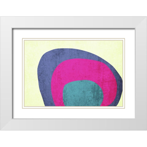 Art Shape Colors Design XXXXI White Modern Wood Framed Art Print with Double Matting by Orlov, Irena