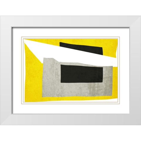 Art Shape Colors Design XXXXII White Modern Wood Framed Art Print with Double Matting by Orlov, Irena