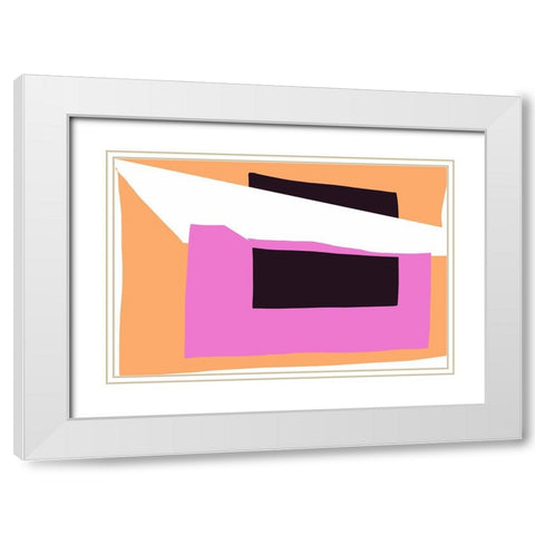 Art Shape Colors Design XXXXIII White Modern Wood Framed Art Print with Double Matting by Orlov, Irena