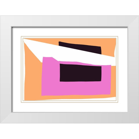 Art Shape Colors Design XXXXIII White Modern Wood Framed Art Print with Double Matting by Orlov, Irena