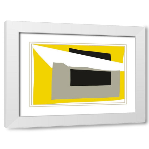 Art Shape Colors Design XXXXIV White Modern Wood Framed Art Print with Double Matting by Orlov, Irena