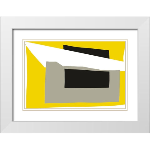 Art Shape Colors Design XXXXIV White Modern Wood Framed Art Print with Double Matting by Orlov, Irena