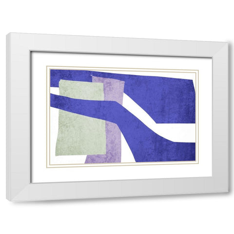 Art Shape Colors Design XXXXV White Modern Wood Framed Art Print with Double Matting by Orlov, Irena