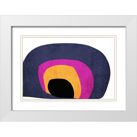 Art Shape Colors design XXXXVI White Modern Wood Framed Art Print with Double Matting by Orlov, Irena