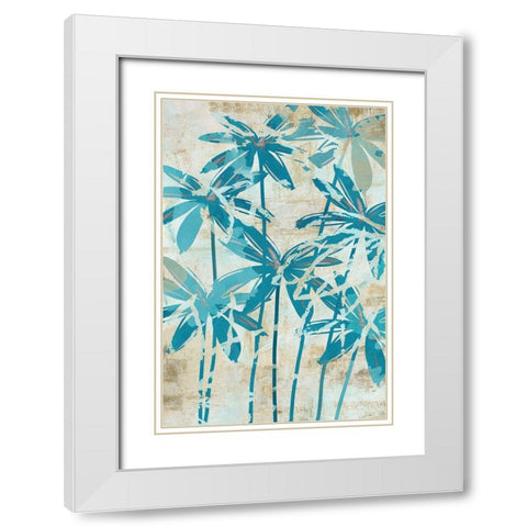 Moonlit Palms III White Modern Wood Framed Art Print with Double Matting by Kouta, Flora