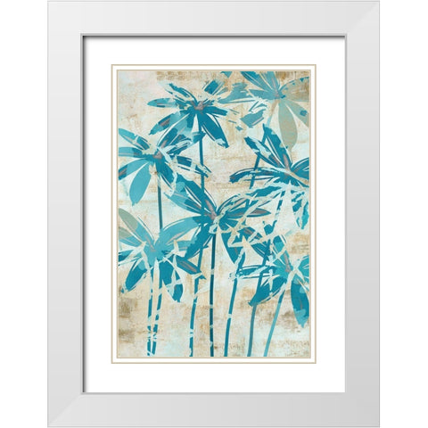 Moonlit Palms III White Modern Wood Framed Art Print with Double Matting by Kouta, Flora