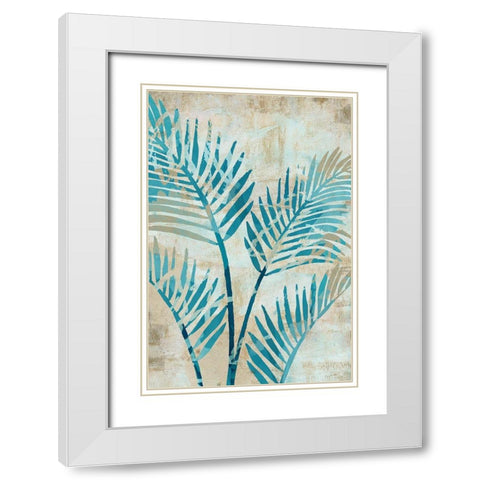 Moonlit Palms IV White Modern Wood Framed Art Print with Double Matting by Kouta, Flora