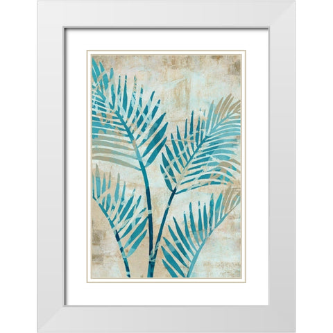Moonlit Palms IV White Modern Wood Framed Art Print with Double Matting by Kouta, Flora