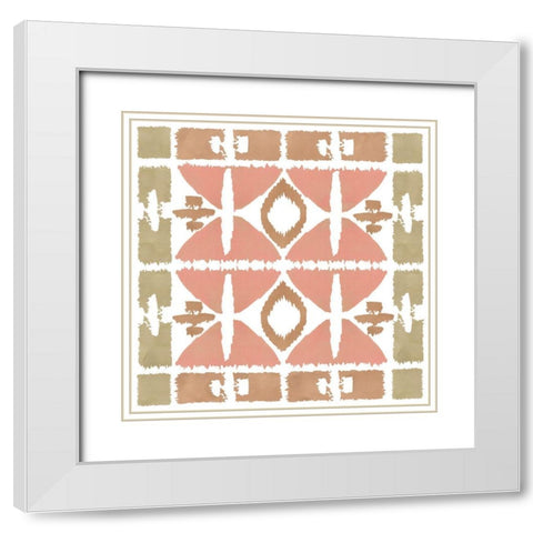 Earthy Geometric II White Modern Wood Framed Art Print with Double Matting by Kouta, Flora