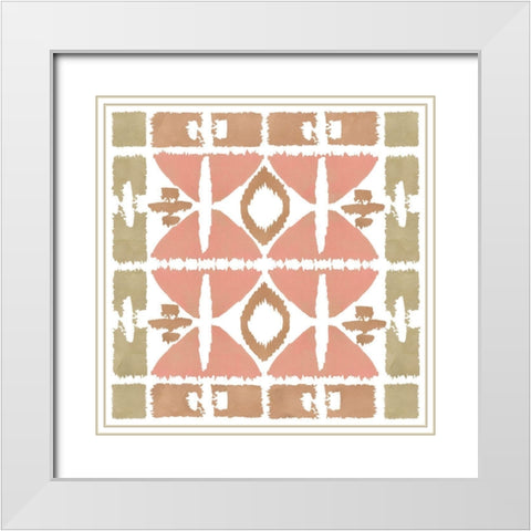 Earthy Geometric II White Modern Wood Framed Art Print with Double Matting by Kouta, Flora