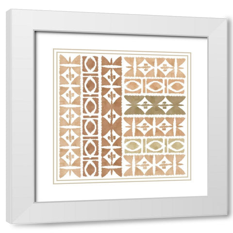 Earthy Geometric III White Modern Wood Framed Art Print with Double Matting by Kouta, Flora