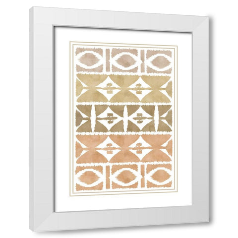 Earthy Geometric VI White Modern Wood Framed Art Print with Double Matting by Kouta, Flora