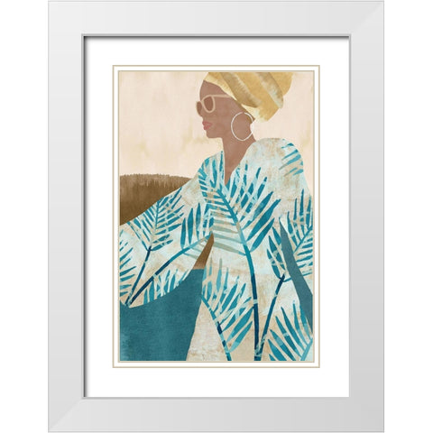 Clementine II White Modern Wood Framed Art Print with Double Matting by Kouta, Flora