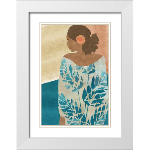 Rosita II White Modern Wood Framed Art Print with Double Matting by Kouta, Flora