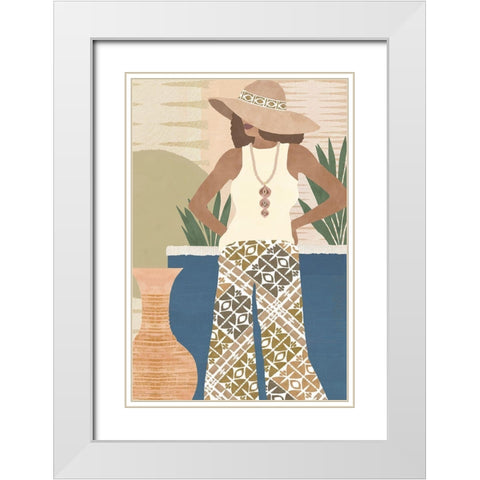 Zairah II White Modern Wood Framed Art Print with Double Matting by Kouta, Flora