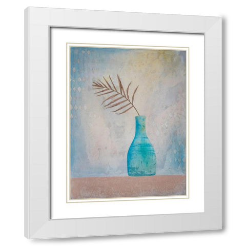 Palm Leaf Purity White Modern Wood Framed Art Print with Double Matting by Haase, Andrea