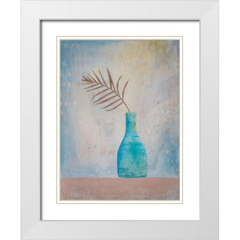 Palm Leaf Purity White Modern Wood Framed Art Print with Double Matting by Haase, Andrea