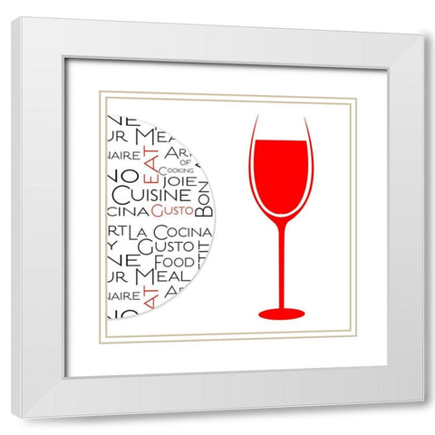 Kitchen Art Red Wine White Modern Wood Framed Art Print with Double Matting by Haase, Andrea