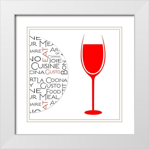 Kitchen Art Red Wine White Modern Wood Framed Art Print with Double Matting by Haase, Andrea