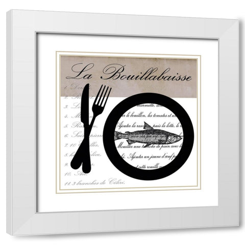 Kitchen Art Fish White Modern Wood Framed Art Print with Double Matting by Haase, Andrea