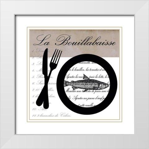 Kitchen Art Fish White Modern Wood Framed Art Print with Double Matting by Haase, Andrea