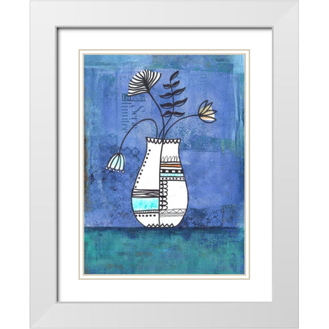 Flower Surprise White Modern Wood Framed Art Print with Double Matting by Haase, Andrea