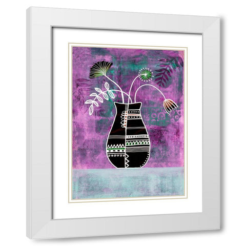 Floral Beauties I White Modern Wood Framed Art Print with Double Matting by Haase, Andrea