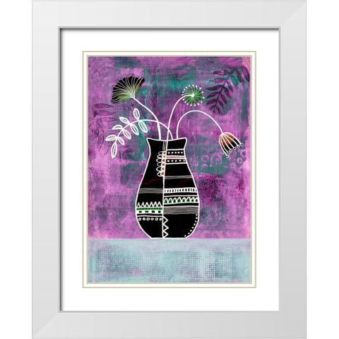 Floral Beauties I White Modern Wood Framed Art Print with Double Matting by Haase, Andrea