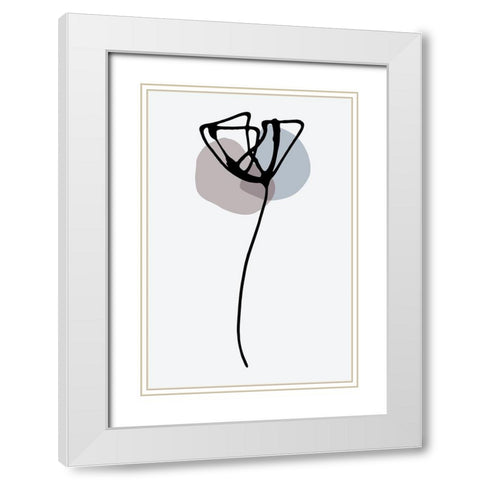 Minimal Tulip White Modern Wood Framed Art Print with Double Matting by Haase, Andrea