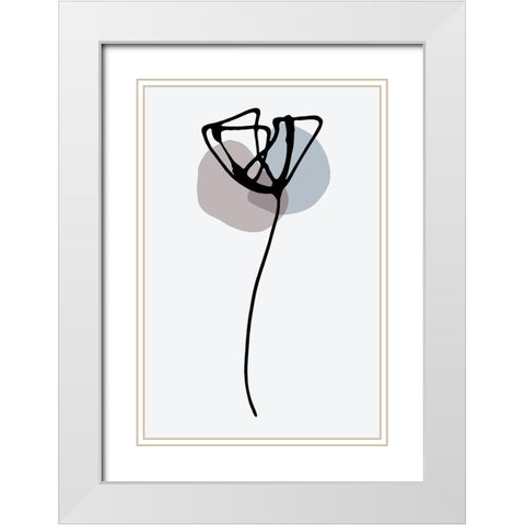 Minimal Tulip White Modern Wood Framed Art Print with Double Matting by Haase, Andrea