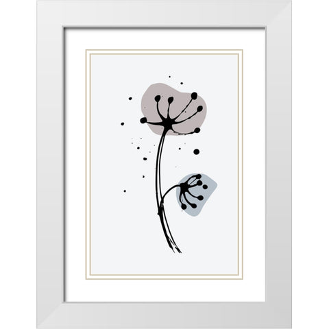 Minimal Allium White Modern Wood Framed Art Print with Double Matting by Haase, Andrea