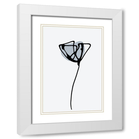 Minimal Narcissus White Modern Wood Framed Art Print with Double Matting by Haase, Andrea
