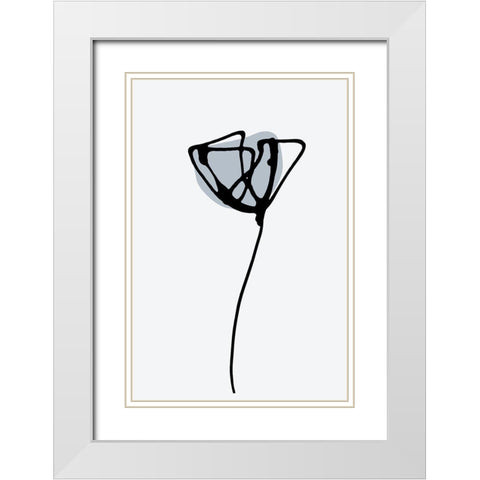 Minimal Narcissus White Modern Wood Framed Art Print with Double Matting by Haase, Andrea