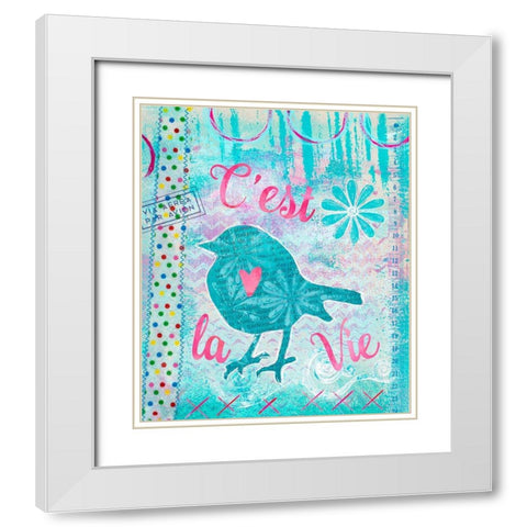 Bonjour France White Modern Wood Framed Art Print with Double Matting by Haase, Andrea