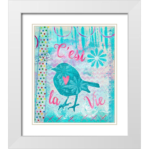 Bonjour France White Modern Wood Framed Art Print with Double Matting by Haase, Andrea