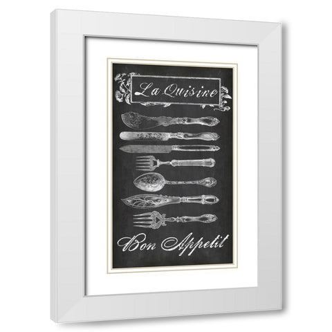 Chalkboard Vintage la Cuisine White Modern Wood Framed Art Print with Double Matting by Haase, Andrea