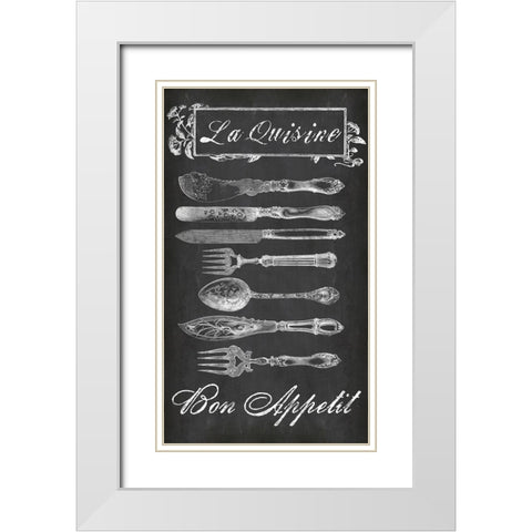 Chalkboard Vintage la Cuisine White Modern Wood Framed Art Print with Double Matting by Haase, Andrea