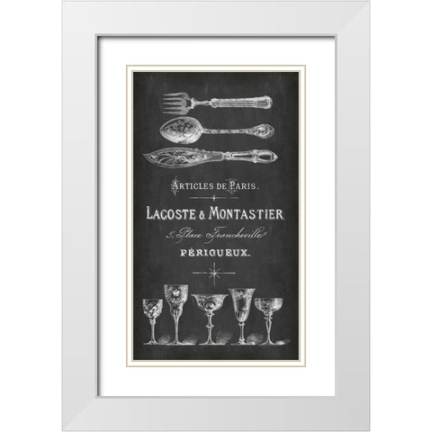 Chalkboard Nostalgic Dinner White Modern Wood Framed Art Print with Double Matting by Haase, Andrea