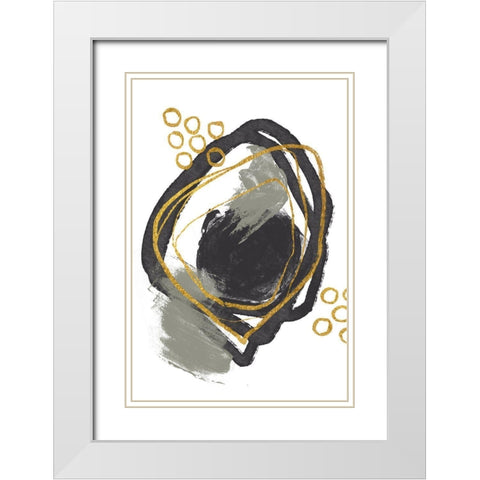 Gold Meets Neutrals I White Modern Wood Framed Art Print with Double Matting by Haase, Andrea