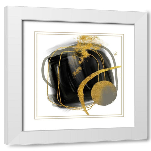 Gold Meets Neutrals VII White Modern Wood Framed Art Print with Double Matting by Haase, Andrea