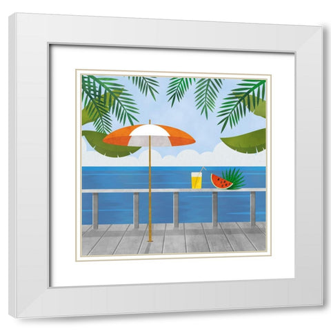 Enjoy the View White Modern Wood Framed Art Print with Double Matting by Haase, Andrea