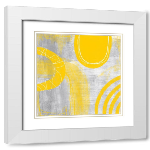 Abstract Summer Joy White Modern Wood Framed Art Print with Double Matting by Haase, Andrea