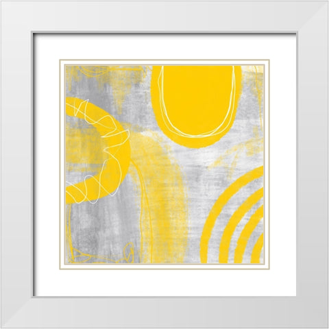 Abstract Summer Joy White Modern Wood Framed Art Print with Double Matting by Haase, Andrea