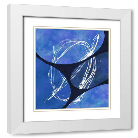 Indigo Lines I White Modern Wood Framed Art Print with Double Matting by Haase, Andrea