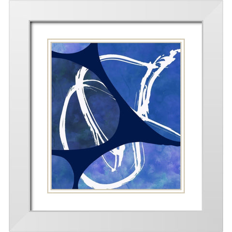 Indigo Lines II White Modern Wood Framed Art Print with Double Matting by Haase, Andrea
